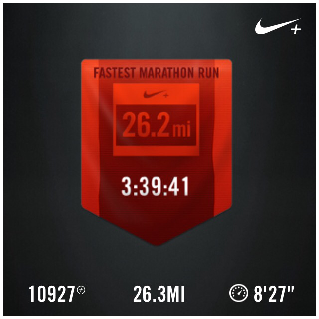 npann's tweet photo. Nike SportWatch marathon PR #nvm15 I just ran 26.3 mi @ a 8'27"/mi pace with Nike+. http://t.co/4QVEixryGX #nikeplus http://t.co/Rf57p6JVWt