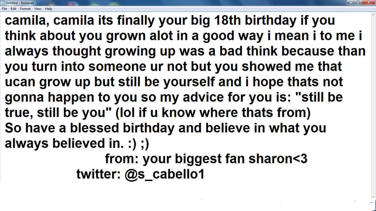 This really came from the hear so @camilacabello97 Iwould LOVEIFYOUread it80 #happybirthdaycamilacabello