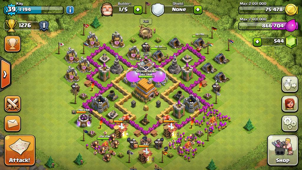 Go play coc !! Hhaa 30hari main sangking ga ada kerjaan.. that base like a noob monkey.. lol !! bye Brave frontier...