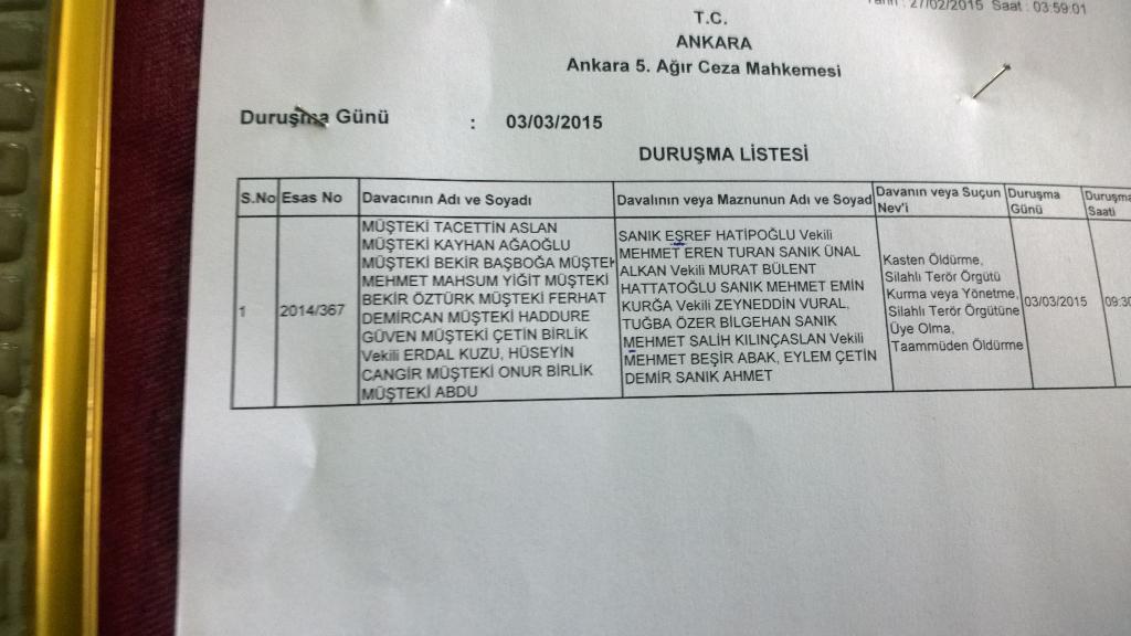 Kızıltepe jitem katliamı davası Ankara 5.ağır ceza da.