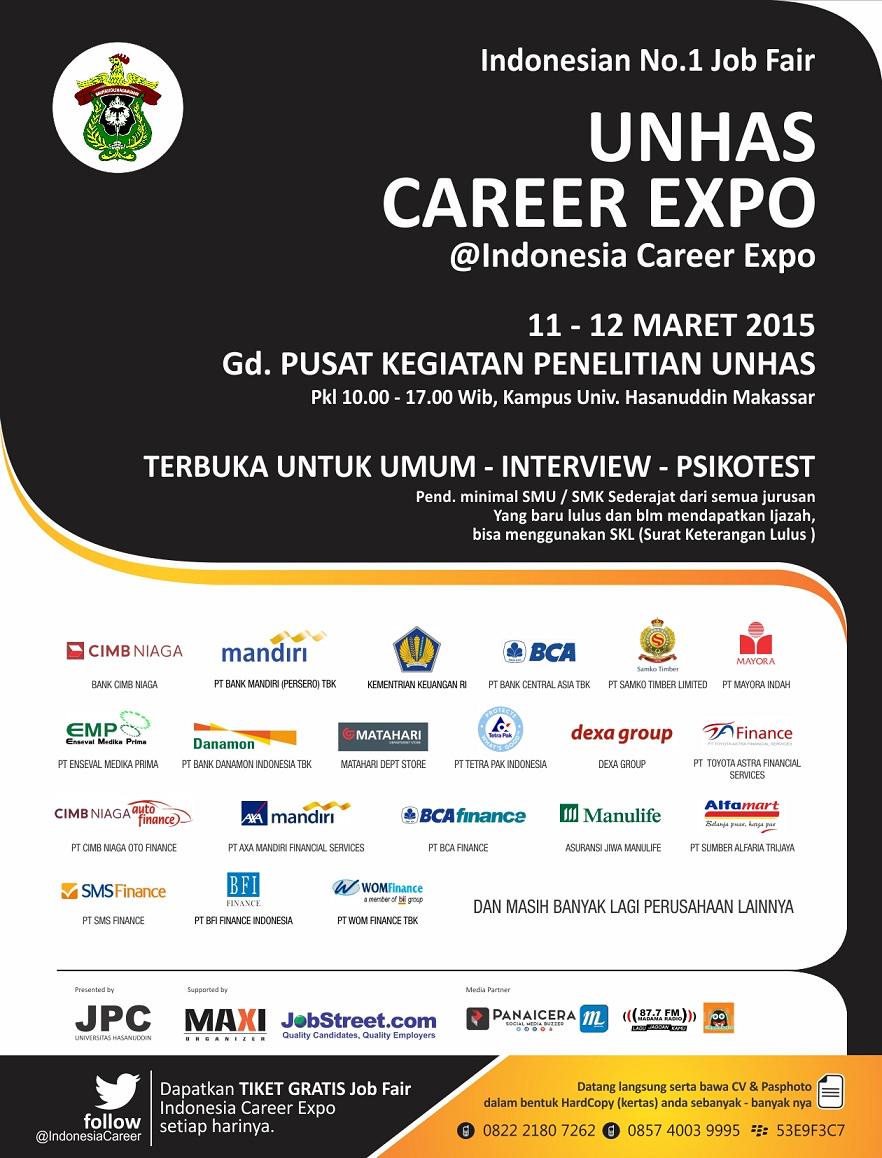 <a href="/anak_UKIP/">KAMPUS UKIP MAKASSAR</a> Ingin Kerja di Perusahaan Ternama? #UNHASCareerExpo #MKS 11-12 Mar’15 Pusat Kegiatan Penelitian UNHAS
