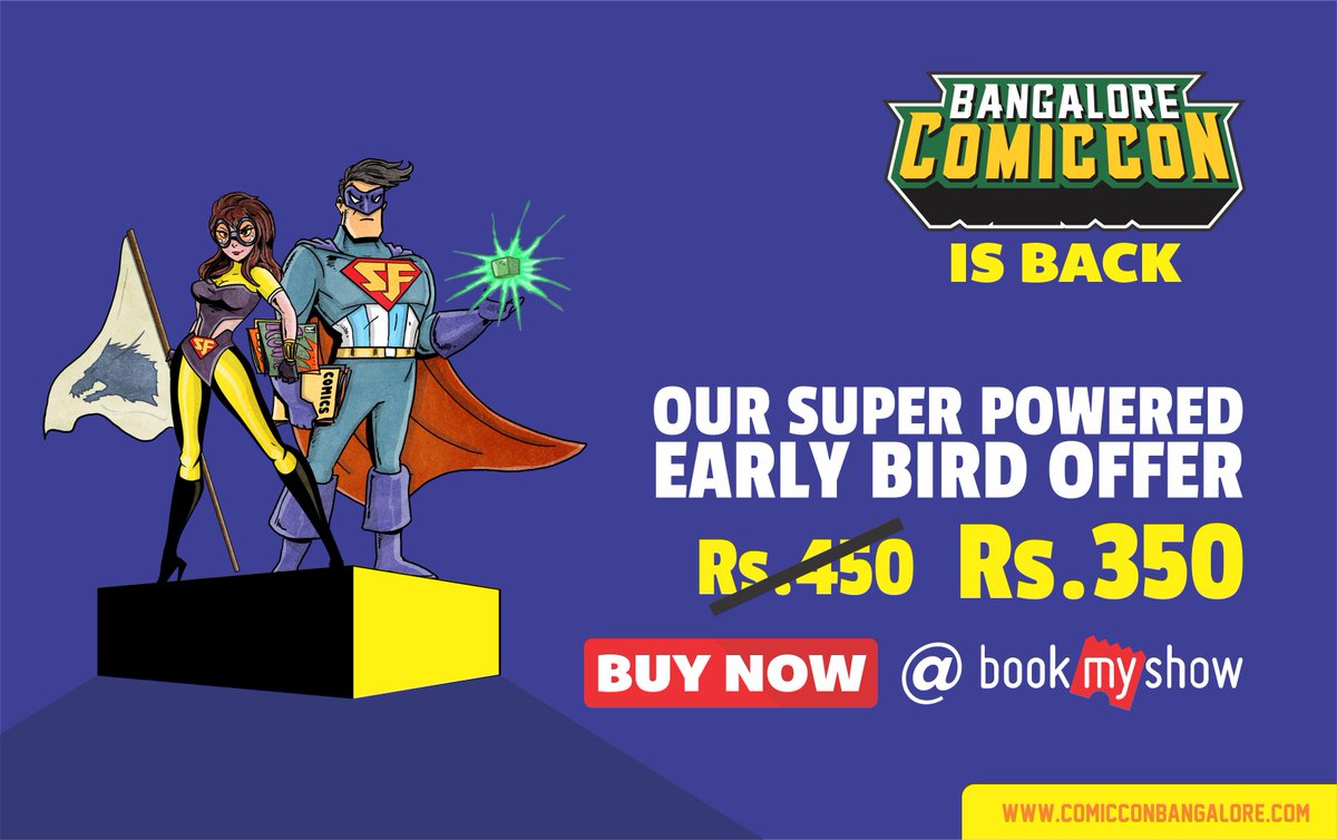 ComicConIndia's tweet photo. #Bangalorecomicconisback &amp;the tickets are live!!Book now and get an early bird discount- http://t.co/H9KPsIbSs3. RT ! http://t.co/1JlJ9h4Clx