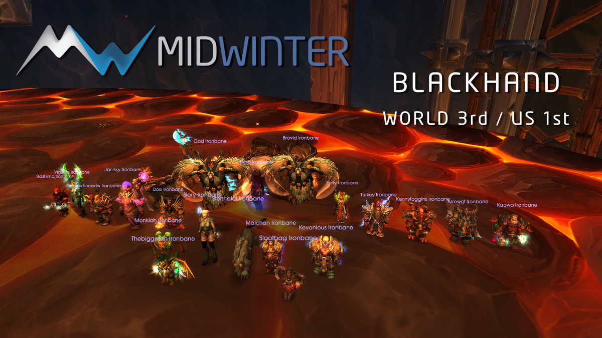 MidwinterGuild's tweet image. Blackhand is dead! We end Blackrock Foundry 3rd in the world and 1st in the US. What a ride it has been.