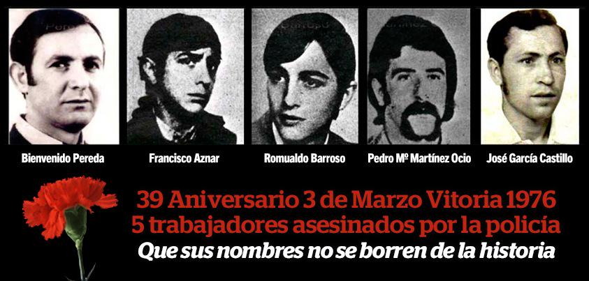 IzquierdaUnida's tweet photo. #3DeMarzo 1976. No olvidamos
🌹Bienvenido Pereda
🌹Francisco Aznar
🌹Romualdo Barroso
🌹Pedro Martínez Ocio
🌹José García http://t.co/rk9SnkRlMB