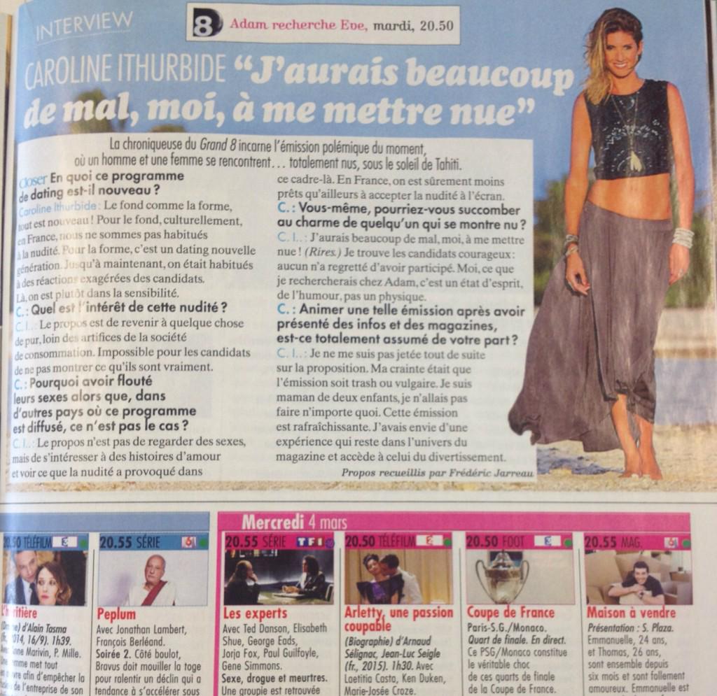 caro_ithurbide's tweet photo. Ce soir à 20h50 ne ratez pas le premier épisode de @adamrechercheeve @D8TV !! I-NE-DIT !! http://t.co/31aMun6Z56