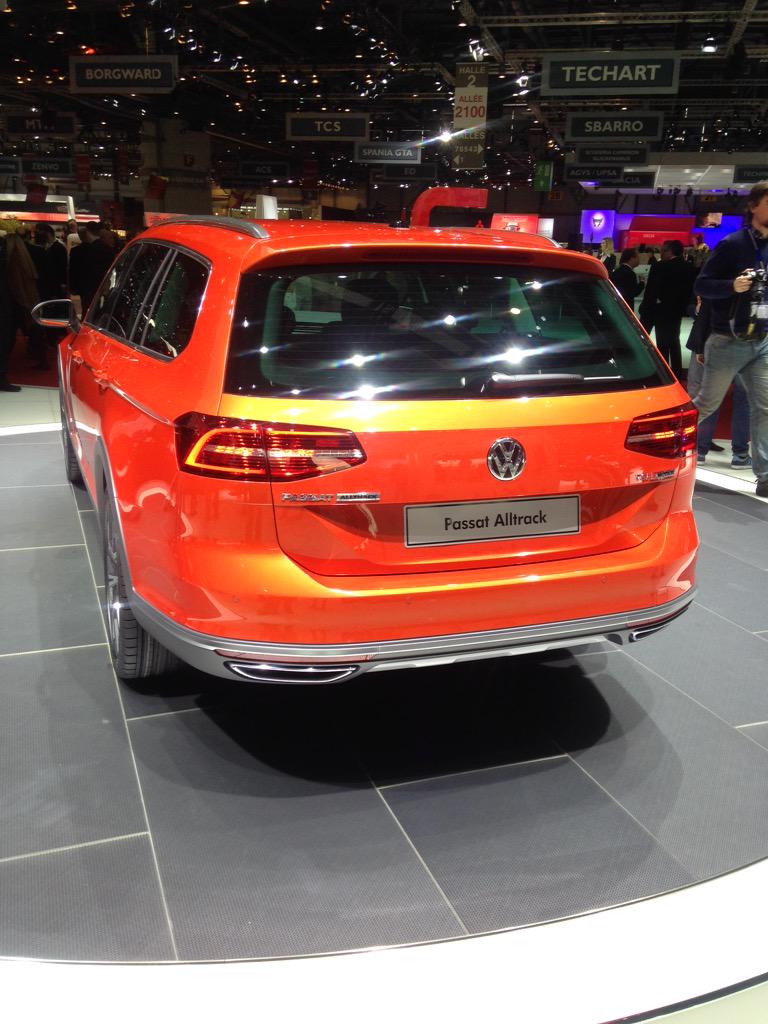 VolkswagenIE's tweet photo. The new #Passat #Alltrak at #Geneva2015 http://t.co/6ewJ4BWQTR