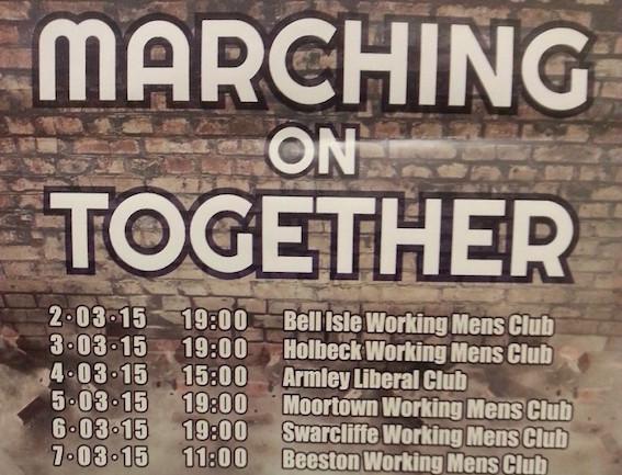 SouthLeedsLife's tweet photo. Marching On Together @MOT_Play a play about the 84 season is on tonight free at @holbeckwmc http://t.co/RGBKvAmZOy http://t.co/ATfhDc2ky4