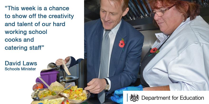 #thegreatschoollunch David Laws MP talked about the importance of celebrating national school meals week in 2014