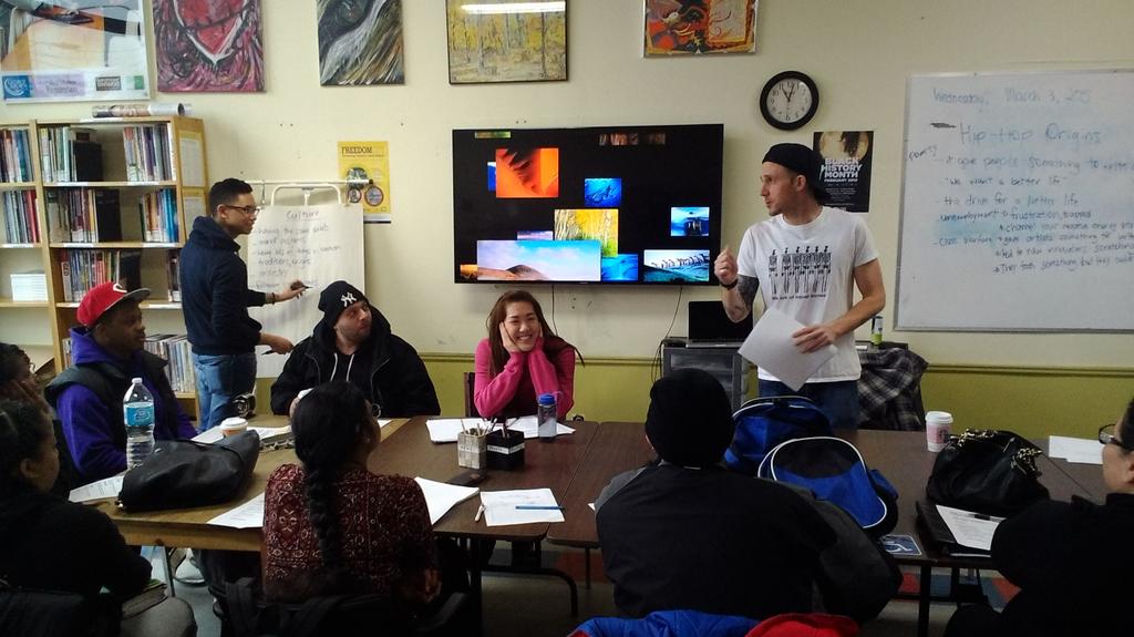 ParkdaleRead's tweet photo. #Literacy Through Hip-Hop Tuesdays with Nils &amp; Danross every Tuesday in March in the #AcademicUpgrading program #LTHH http://t.co/cKdq5D88oO