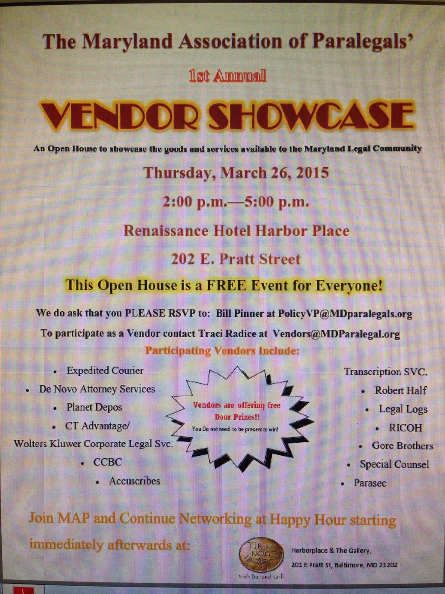 MAP's 1st Annual Vendor Showcase Open House