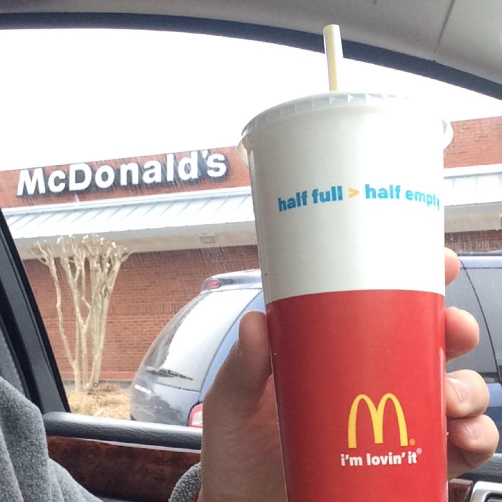 Big_Fly_55's tweet photo. My cup and is always half full  @McDsHighPoint @getStealz http://t.co/FGF51Av2CO