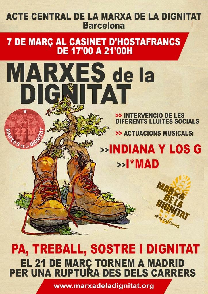 Aquest dissabte durant tota la tarda cita important de les <a href="/marxadignitat/">Marxes de la dignitat</a> Per una ruptura des dels carrers, som-hi!