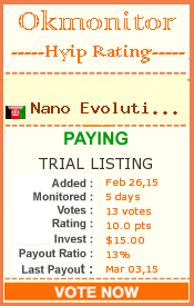 okmonitor's tweet image. nano-evolution.com/?ref=okmonitor
okmonitor.com/?a=details&amp;amp;lid…
Plan: 4.3% each hour for 24 hours, 104% - 106% after 1 hour.