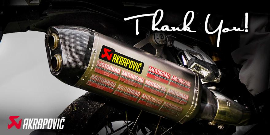 Akrapovic A Big Thank You To All Motorrad Readers Who Voted For Akrapovic As The Best Brand For The 10th Time In A Row Http T Co Mxvt3xsrq7