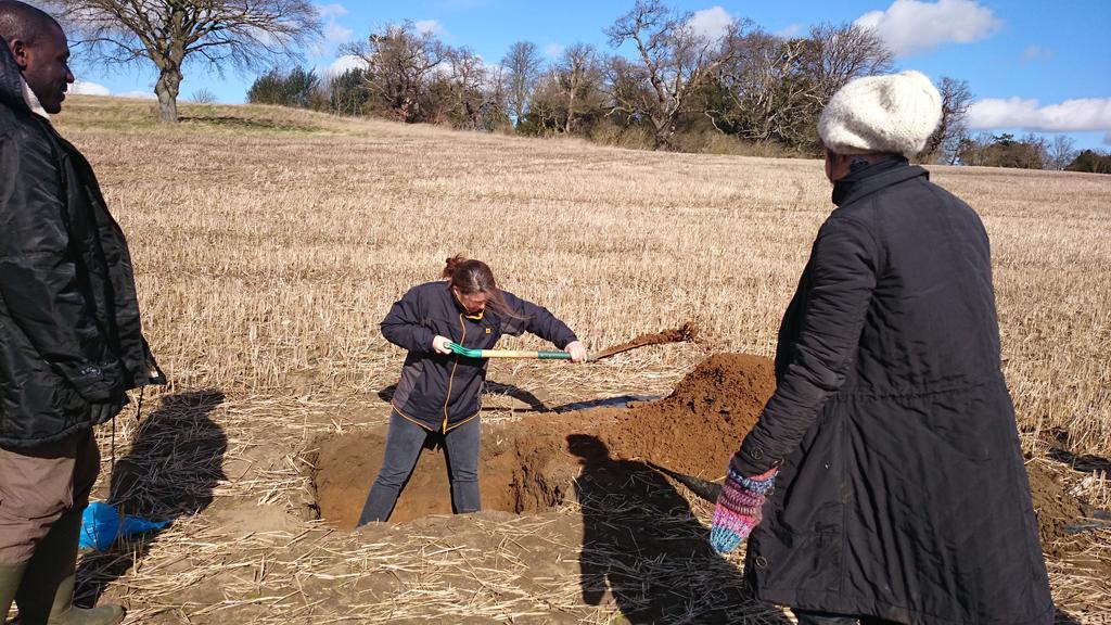 Members of my team digging a soil profile on the BSSS Working with Soils course