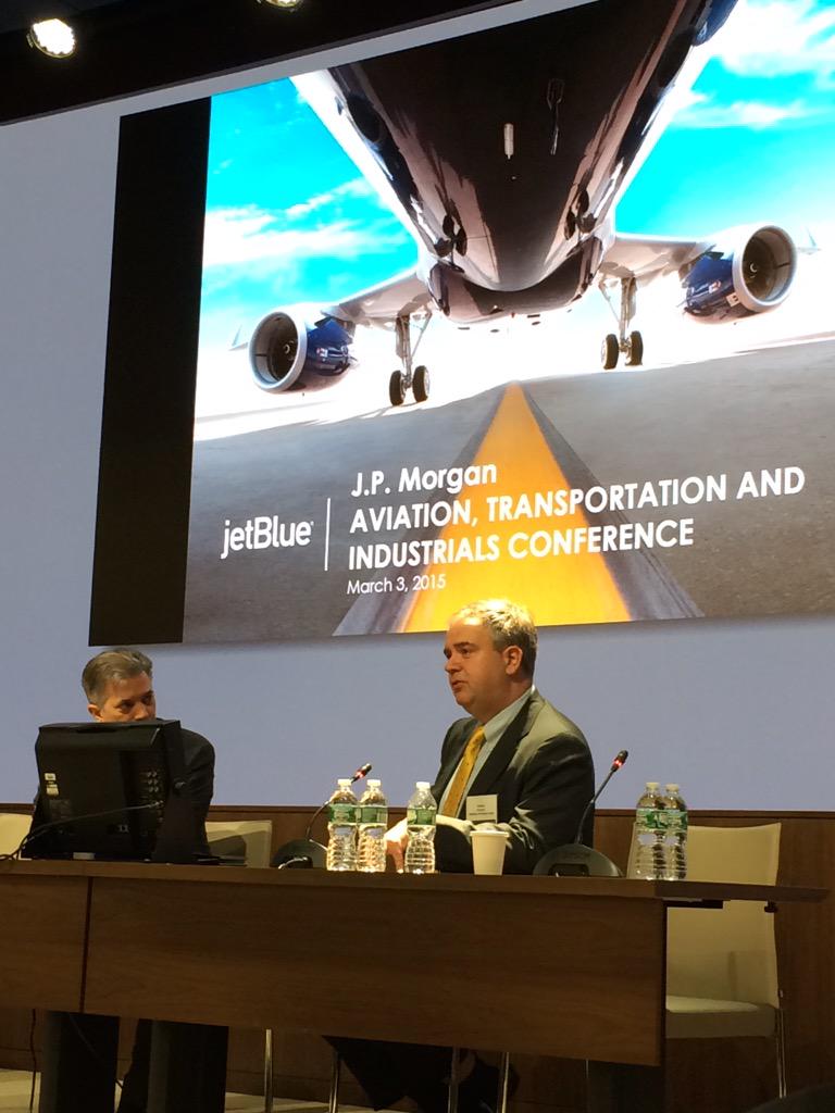 urshurley's tweet photo. Our CEO speaking at the JPMorgan Transportation conference! @HelloJetBlue @JetBlue @martysg http://t.co/QCCes8xZL5