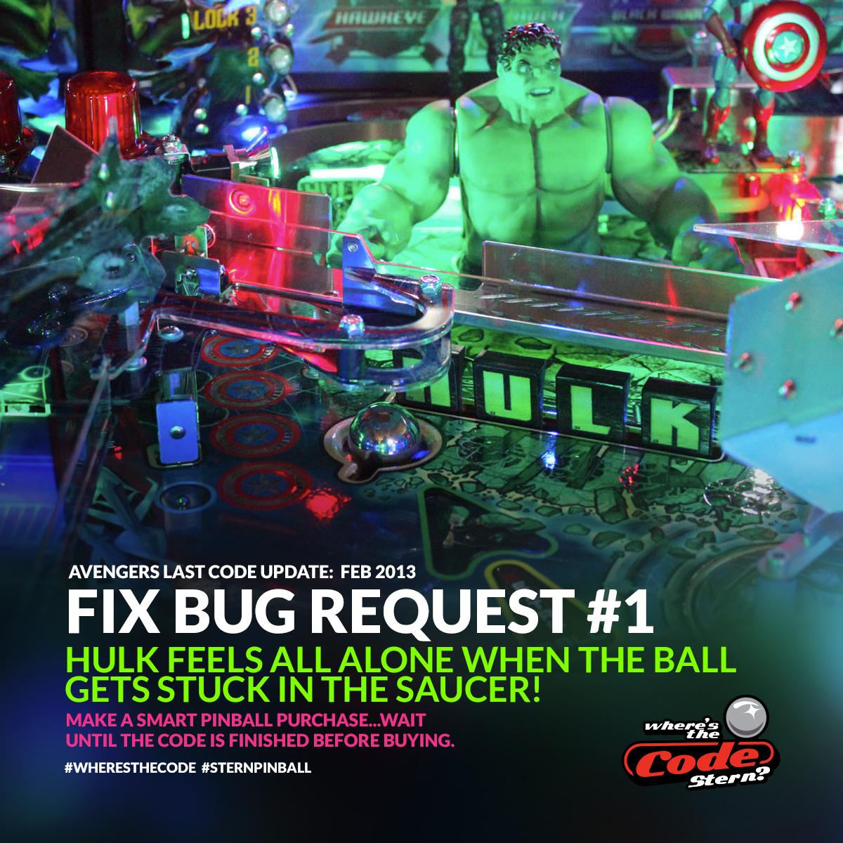 whereisthecode's tweet image. Does it really take 2 years to fix some problems on pinball machines?