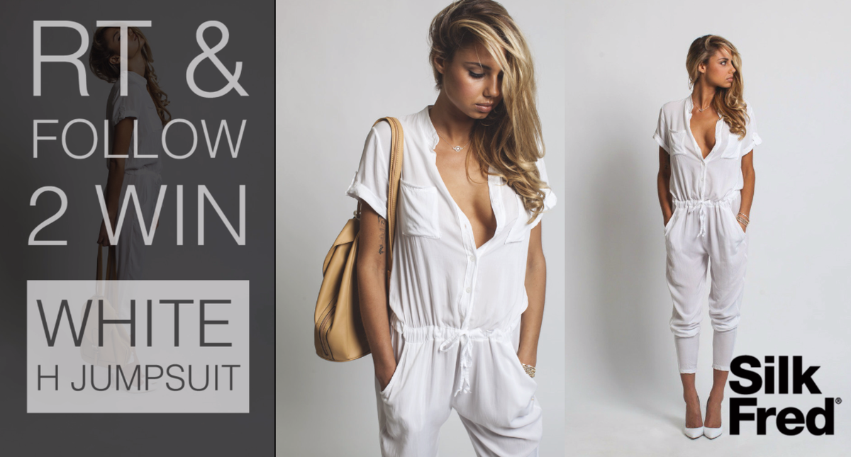 SilkFred's tweet photo. "RT &amp; FOLLOW @SilkFred TO WIN - White H #Jumpsuit" 

Winner announced Sun 8th March http://t.co/RAfYN7TVO2 http://t.co/nc66qQ7USF