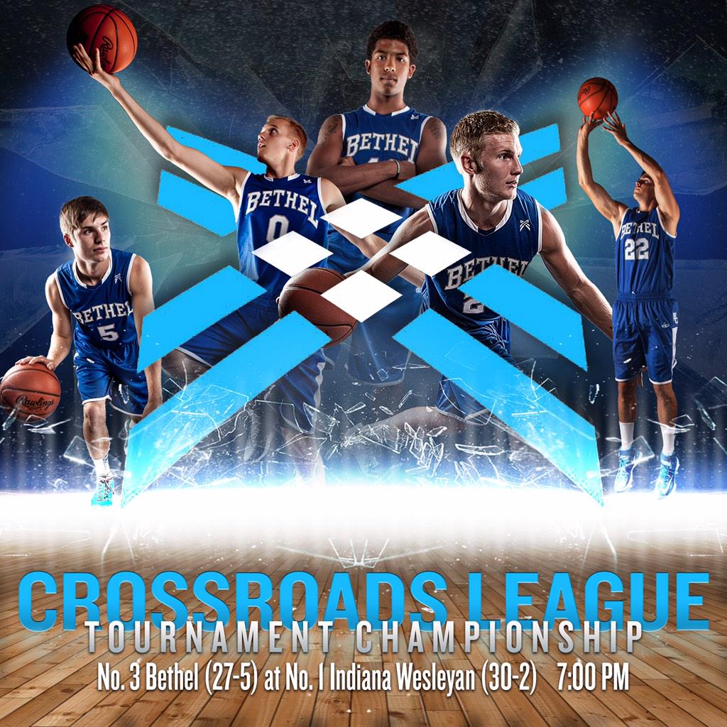 BethelHoops's tweet photo. GAMEDAY: Bethel takes on No. 1 Indiana Wesleyan at 7pm in the @Crossroads_NAIA Tournament Championship. http://t.co/uGHACg5HgG