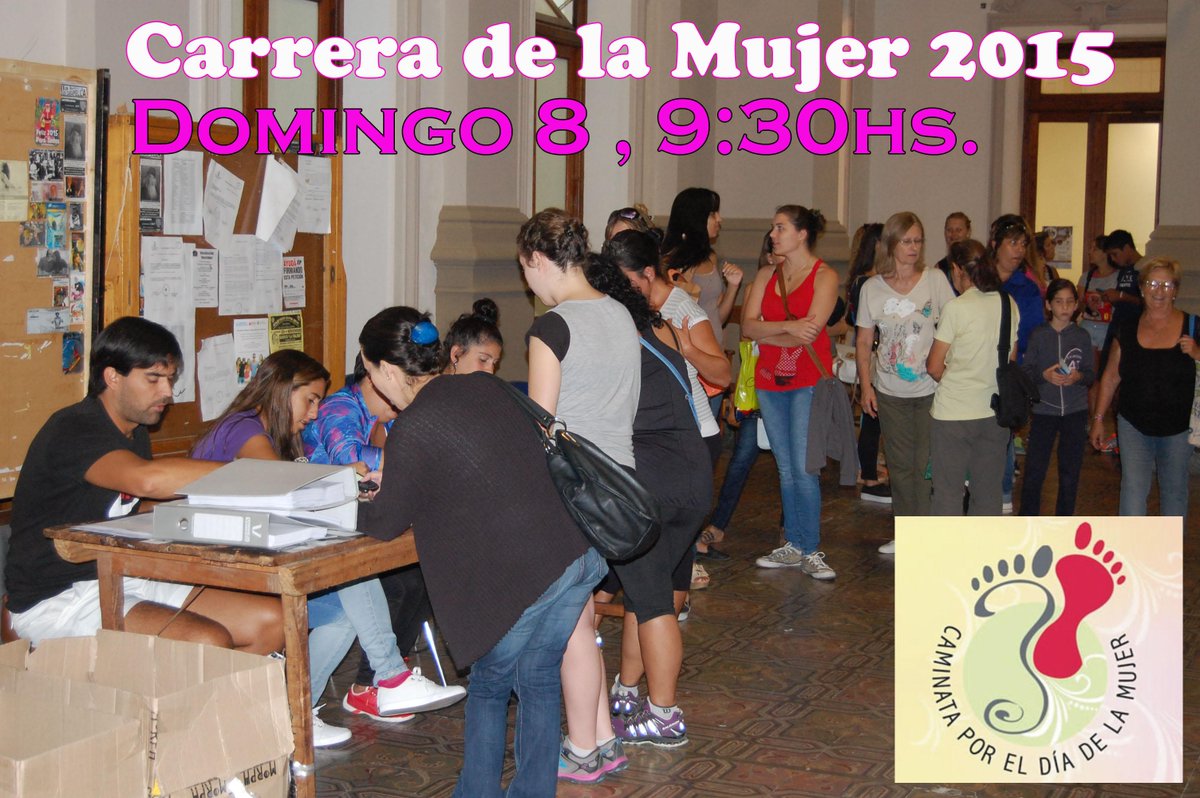 IMPORTANTE
1 LAS INSC SERAN HASTA EL VIER 6, 14 HS.
2 RECIBIRAN REMERA LAS PRIMERAS 1500 MUJERES ANOTADAS.