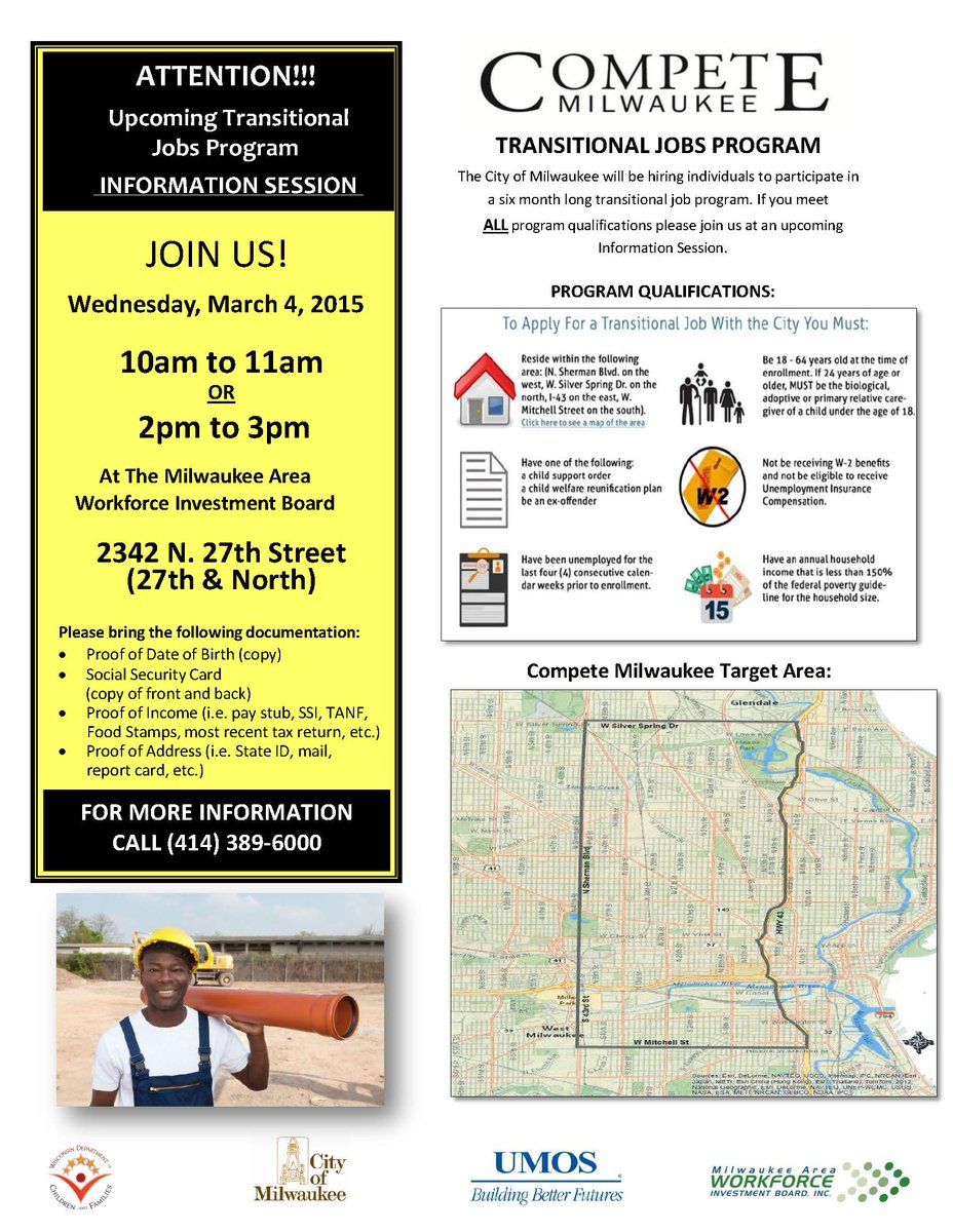 theMAWIB's tweet photo. March 4th is FINAL DATE to attend info session for transitional jobs in City Depts http://t.co/WFsQ5u3AY3