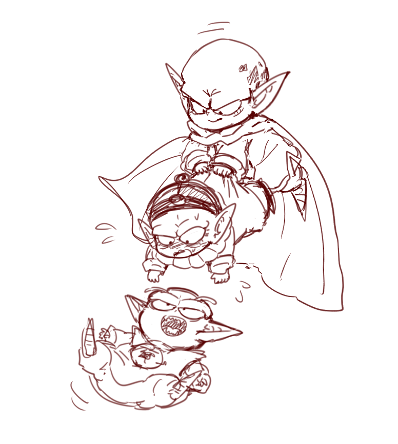 宇佐山 うさ乃 飛べないピラフをからかうマジュニアとガーリックjr Http T Co O6rznluq32 Twitter