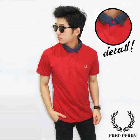 Polo neck Mix fabric red | 105 ribu | size M &amp; L | minat? Sms 081222732487 pin 525f296c