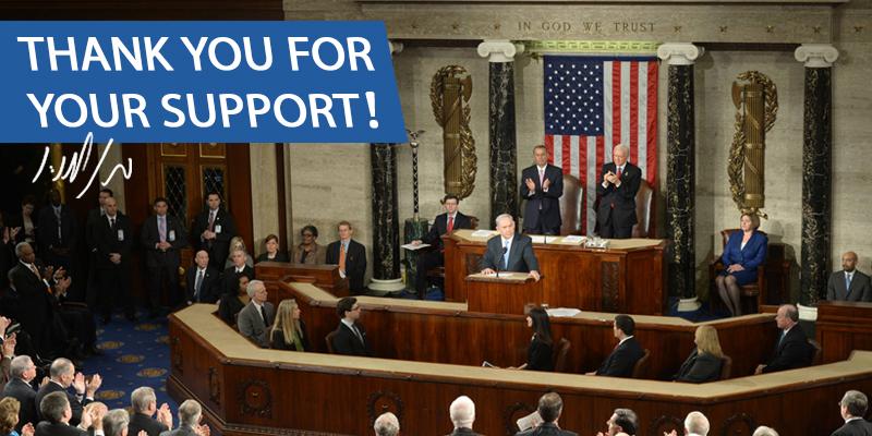 netanyahu's tweet image. I am truly humbled by the overwhelming support today during my speech to Congress. Thank you. #NetanyahuSpeech
