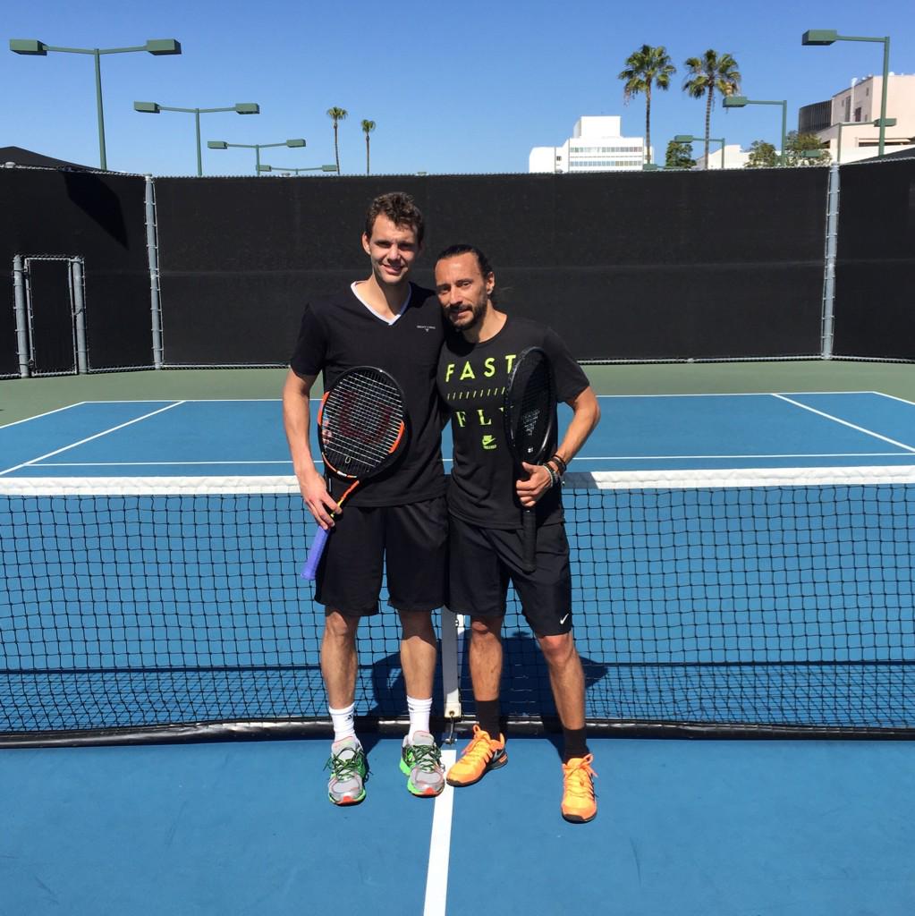 bobsinclar's tweet photo. Hot training session with Paul Henri Mathieu🔥🎾 @PHMofficiel #indianwells #tennis http://t.co/UrOuY8GGo2