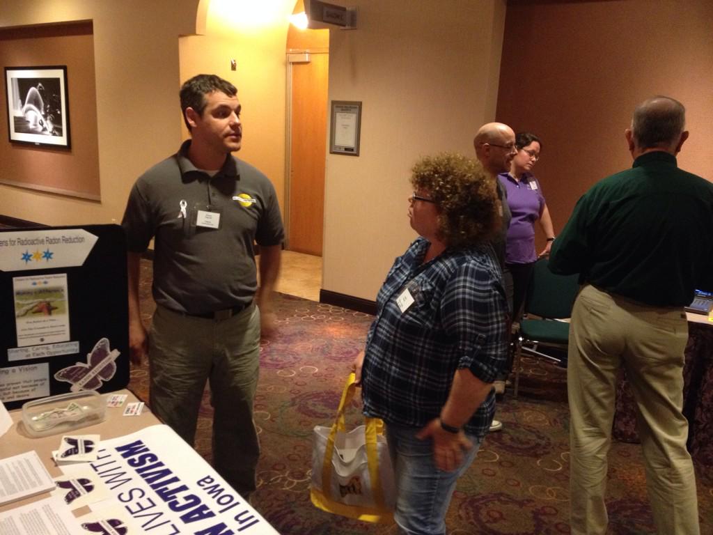 #radon <a href="/HeartChapAARST/">Heartland Chap AARST</a> Chapter member Tom Selgrade working his booth. Hardest workin' man in radon biz!