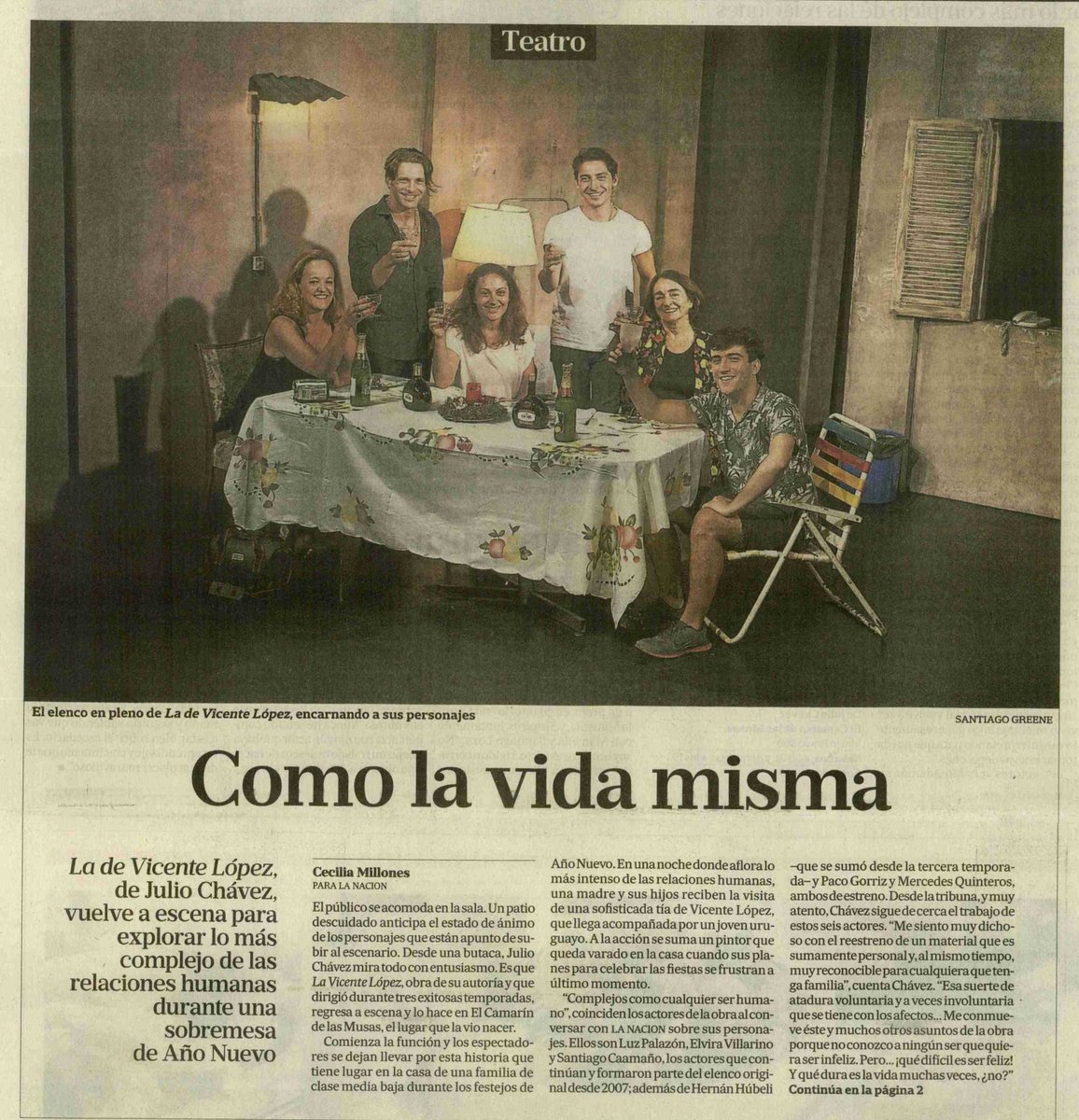 Gracias <a href="/lanacioncom/">La Nación</a> <a href="/PabloGorlero/">Pablo Gorlero</a> por la nota al elenco de #LaDeVicenteLopez