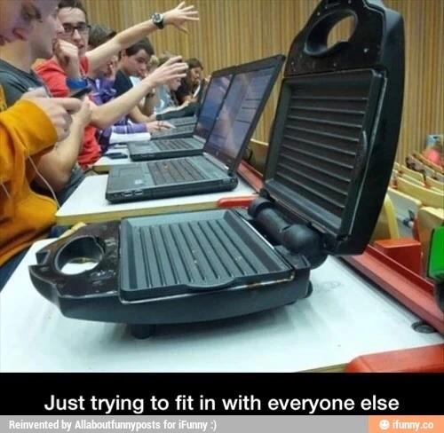 pb407_'s tweet photo. Trying to fit in with everybody else... #iFunny http://t.co/X3Taa02Ib0 http://t.co/DXWGrUW3Bl