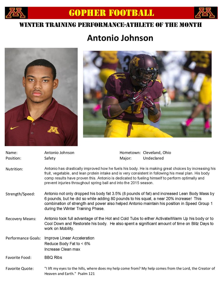 chadpearson42's tweet photo. Congrats to @Tone11Savage Winter Performance Athlete of the Month! #GopherStrength @fueling_gophers http://t.co/XSnF3e6Os4