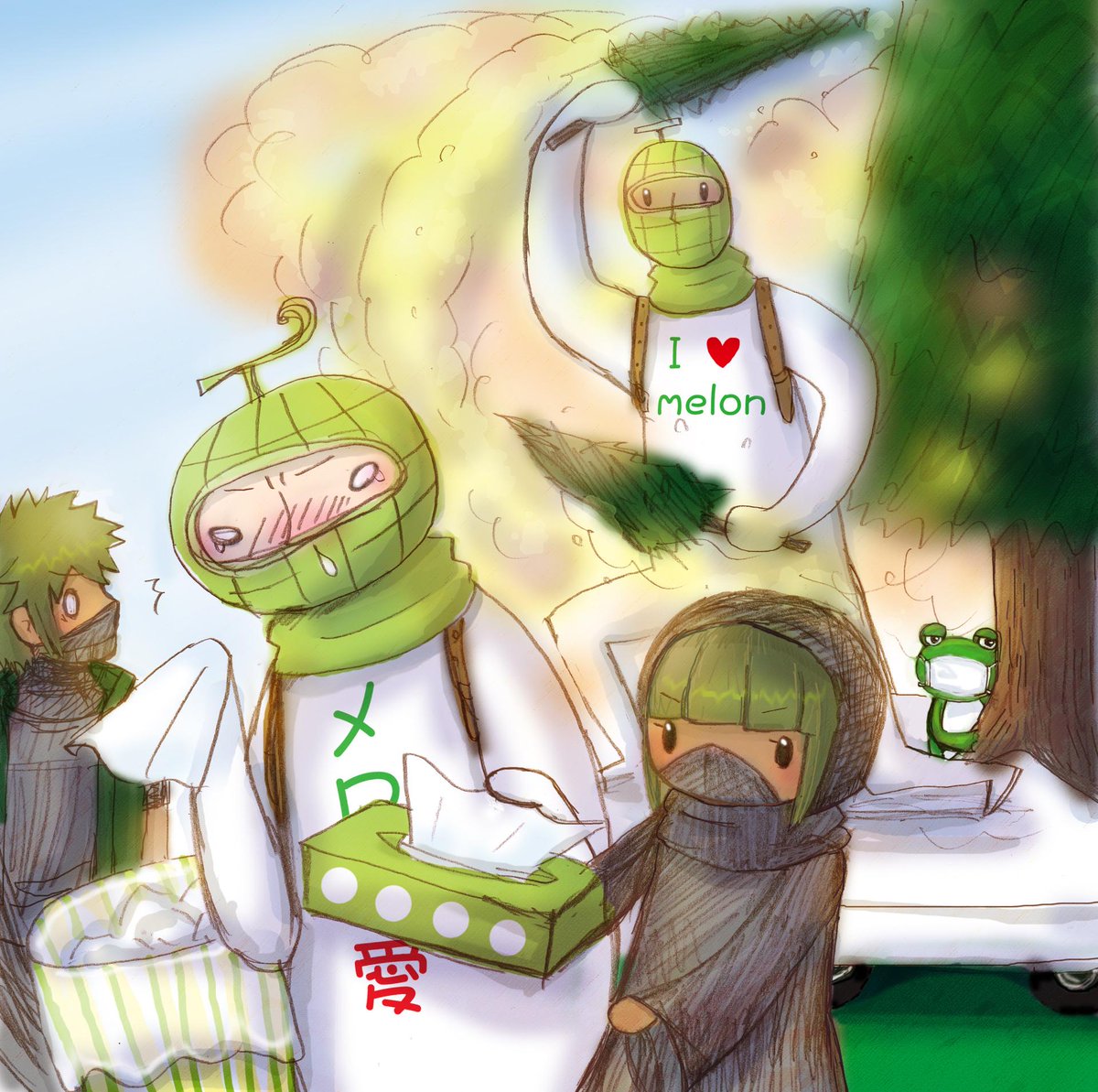 gotoASK's tweet photo. 花粉症の人は辛い季節らしい…　#ISISちゃん #ISISchan #ISIS_chan #ISISイラスト化祭り http://t.co/rFL49047CE