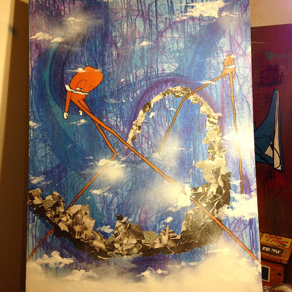 This was done with <a href="/gabrielleOD/">Gabrielle</a> #breignstorm #Baltimore #baltimoreart #painting #graffiti #art #carterroach #create