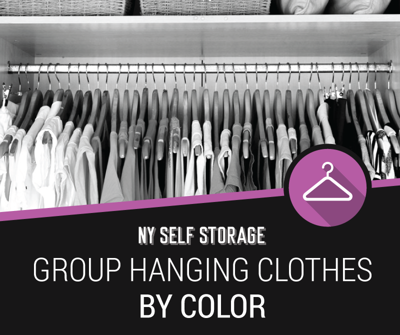 Get organized today by arranging your clothes chromatically.
