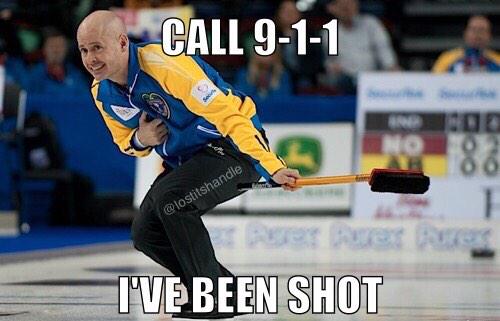 Lostitshandle's tweet photo. Everyone so worked up over broom-taps, K.Koe  took one street style #brier #lookslikeithurt #curling http://t.co/VtFCMKCo1t