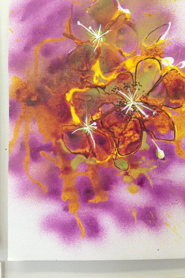 ink blown picture from today's Art Adventures. We all got messy too. What fun!!