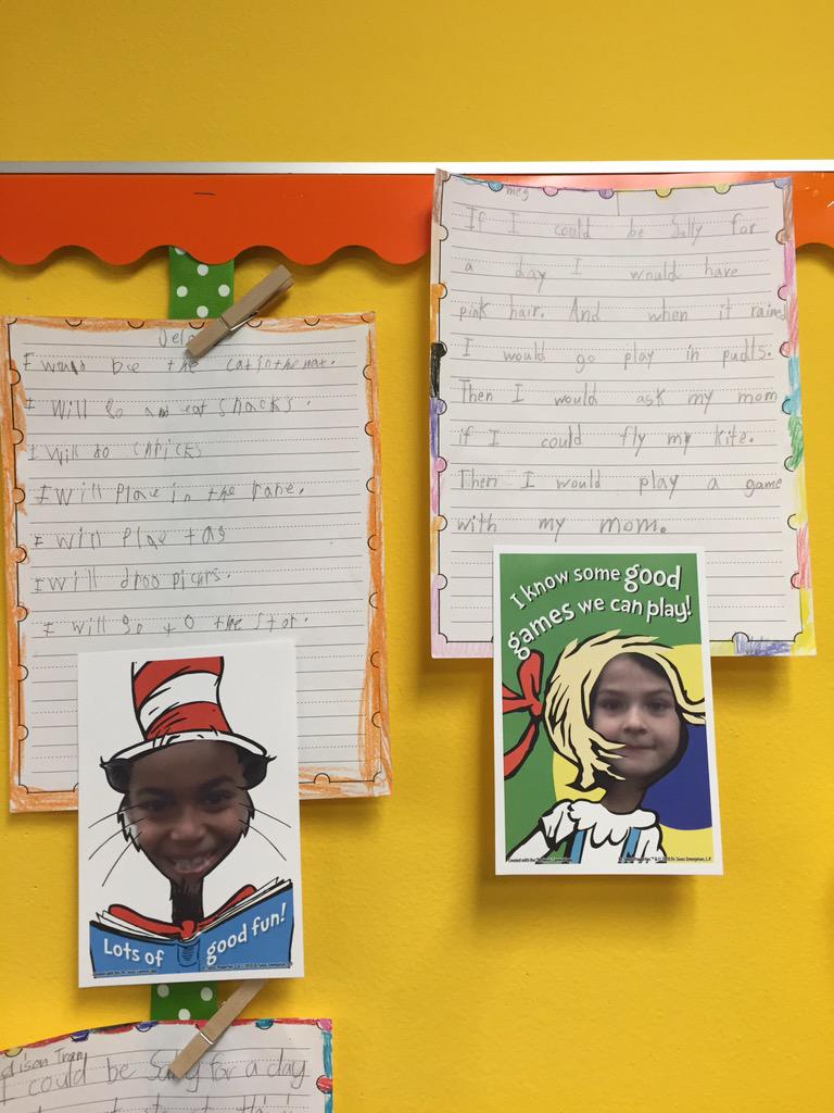 Sweet 1st grade writing about Dr. Seuss characters <a href="/malvernes/">Malvern Elementary</a> @MalvernMRS <a href="/mona_rsavage/">Mona Savage</a> @MelindaYowell #DrSeussDay