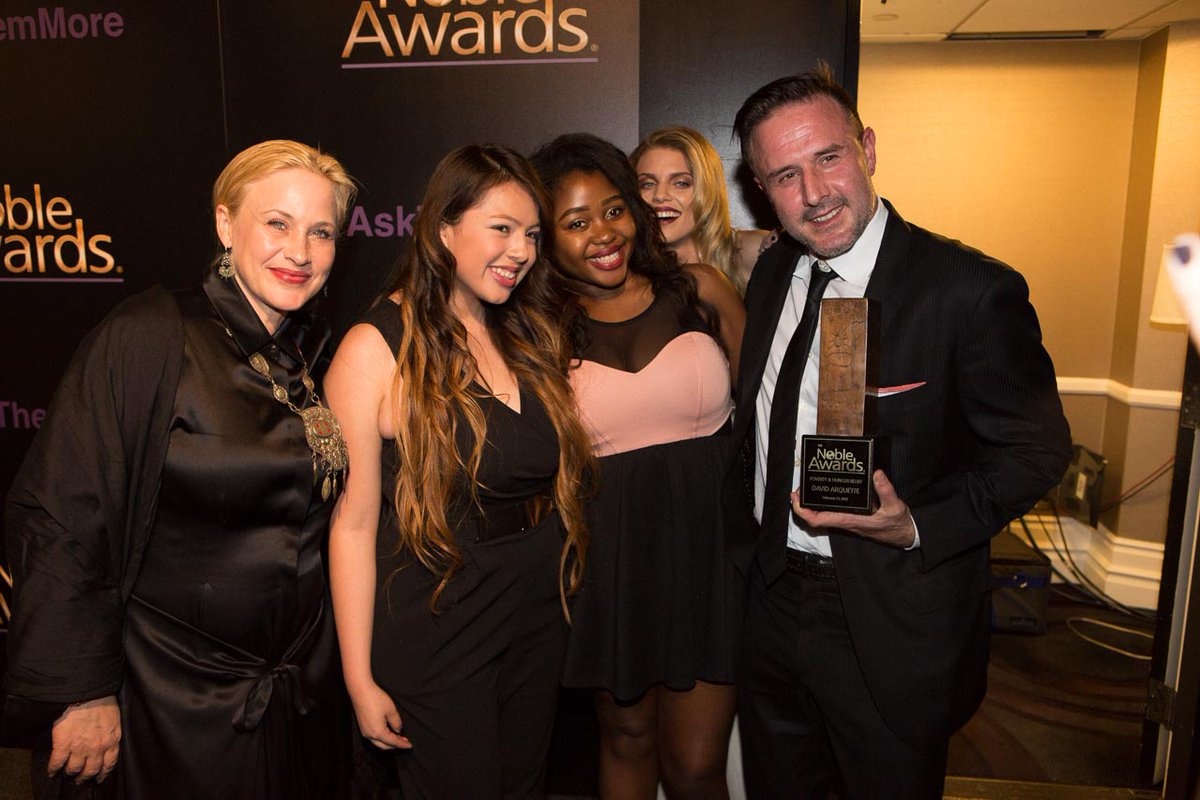 nobleawards's tweet photo. David and Patricia Arquette backstage. David received the award for Poverty and Hunger relief. #NobleAwards http://t.co/P4TT7lSilx
