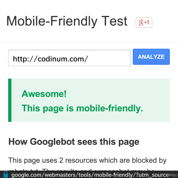 Awesome! We are mobile-friendly! Go #responsive with us and <a href="/ZURBfoundation/">zurbfoundation</a> !