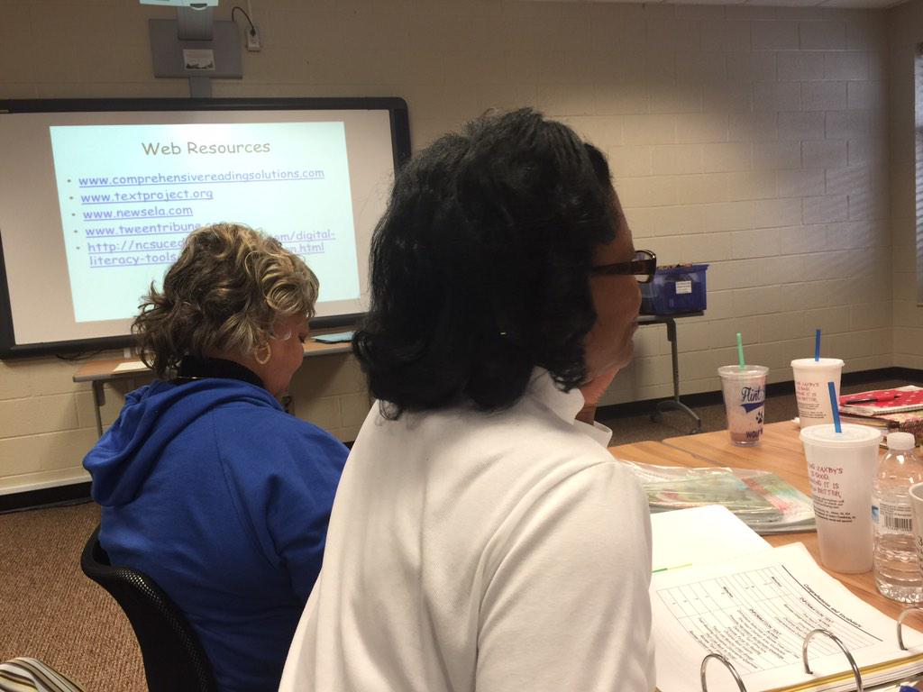 Dr_K_BENTON's tweet photo. Daily 5 &amp; CAFE w/my colleagues. Great stuff. Thanks Mrs. Stewart. #ncssbethebest #FHESWolfpack http://t.co/rWFkGC6NTq