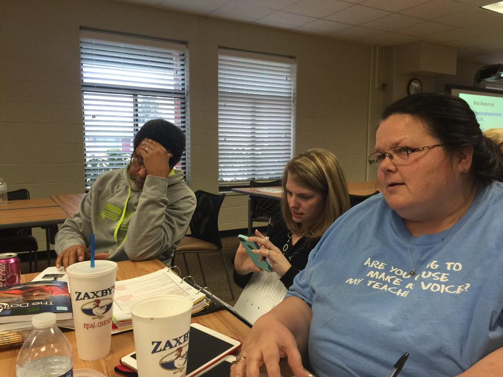 Dr_K_BENTON's tweet photo. Daily 5 &amp; CAFE w/my colleagues. Great stuff. Thanks Mrs. Stewart. #ncssbethebest #FHESWolfpack http://t.co/rWFkGC6NTq