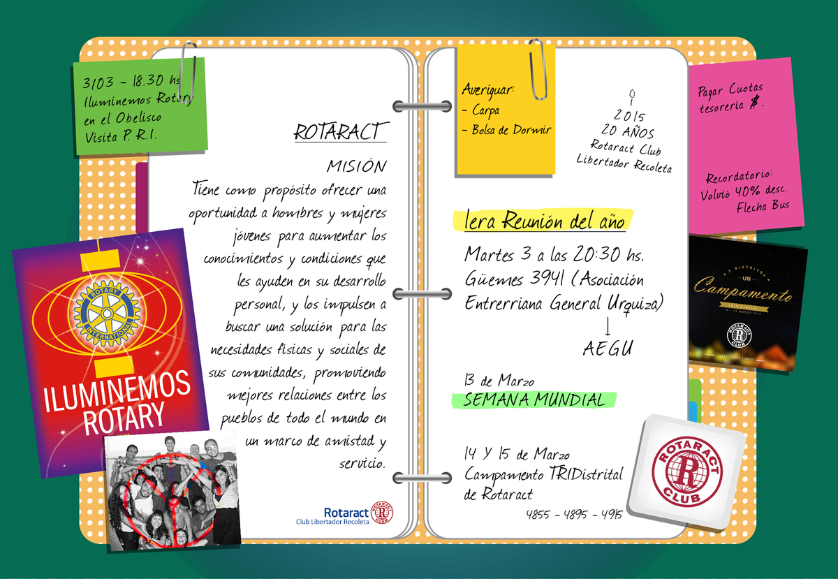 RctLibRecoleta's tweet photo. No te olvides que hoy comenzamos con las reuniones.
¿Te lo vas a perder? #RCLR #2015sevienePower #RotaractHoy http://t.co/QIrmHHl3J6