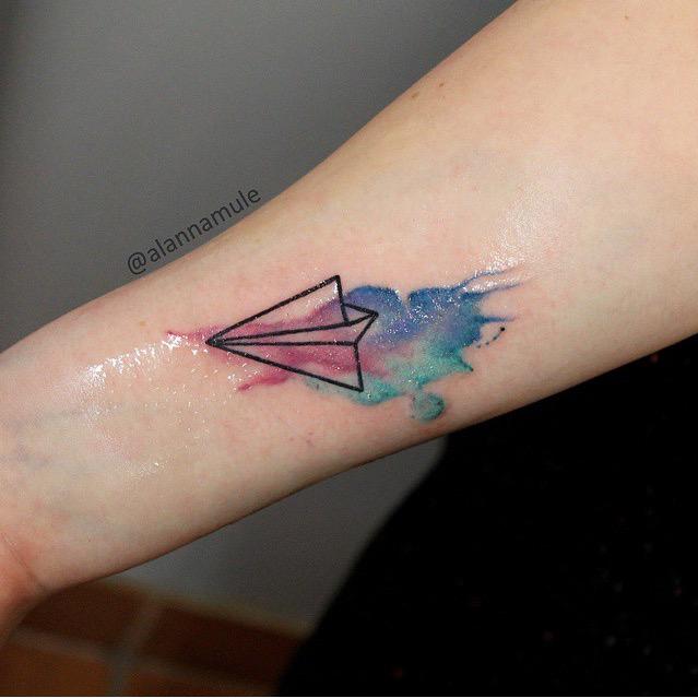 AnyTattoos's tweet photo. Paper airplane #tattoo http://t.co/CpYOGyunm9
