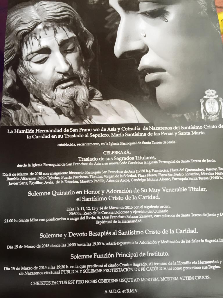 Solemnes Cultos en honor al Santísimo Cristo de la Caridad en su ...