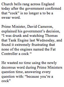 Prime Minister Says the "C" Word