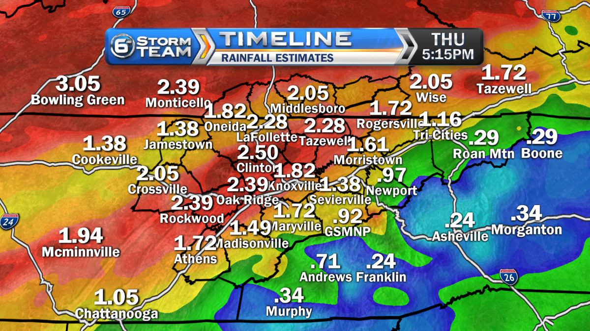 wateweather's tweet image. Here are some estimated rain totals for the next two days. WATE Matt Hinkin