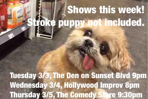 jaisal's tweet photo. Come to either of my shows this week or stroke puppy will cry. K love you bye. http://t.co/LHcaSzSEcb
