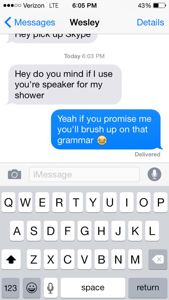 RyoMaximus's tweet image. My step brother: can I borrow you are speakers? #grammarproblems